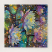 Puzzle Delicate Lotus Flowers Blossoming in the Snow (Horizontal)