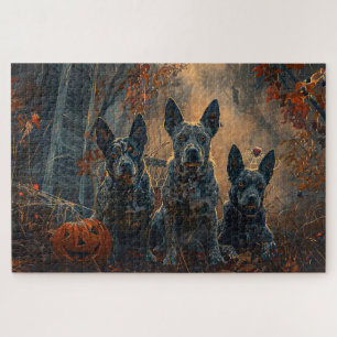 Puzzle Délice de nuit d'Halloween pour chien Blue Heeler