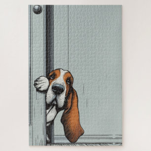 Puzzle Délicieux Art Mural de Chien Basset Hound
