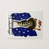 Puzzle Démocratie : un défi, affiche avec le flambeau de (Horizontal)