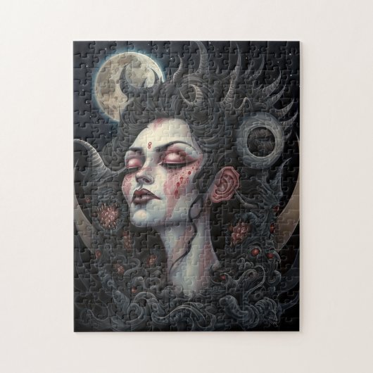 Puzzle Demon Woman Queen Dark Imaginaire Art (Vertical)