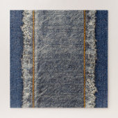 Puzzle Denim Blue Jeans : Décontracté Double Patch (Horizontal)