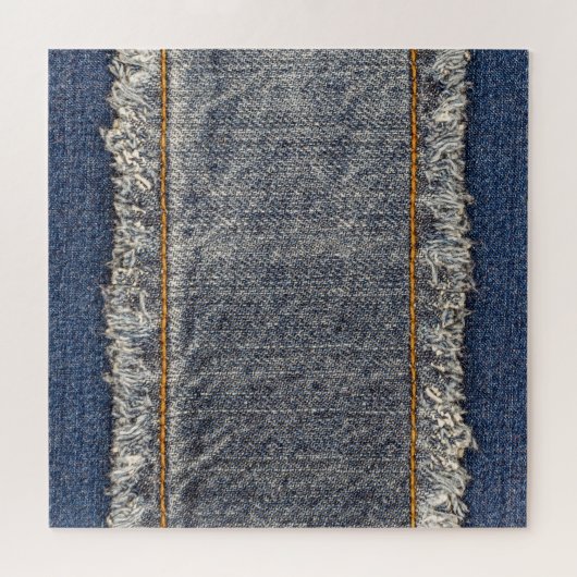 Puzzle Denim Blue Jeans : Décontracté Double Patch (Horizontal)