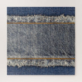 Puzzle Denim Blue Jeans : Décontracté Double Patch (Vertical)