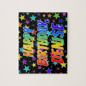 Puzzle "DENISE" Prénom, Amusant "HEUREUX ANNIVERSAIRE" (Vertical)