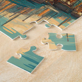 Puzzle Denmark Illustration Travel Art Vintage (Côté)