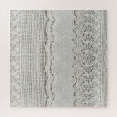 Puzzle Dentelle blanche subtile, gros plan textile. (Horizontal)