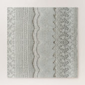 Puzzle Dentelle blanche subtile, gros plan textile. (Horizontal)