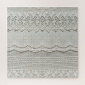 Puzzle Dentelle blanche subtile, gros plan textile. (Vertical)