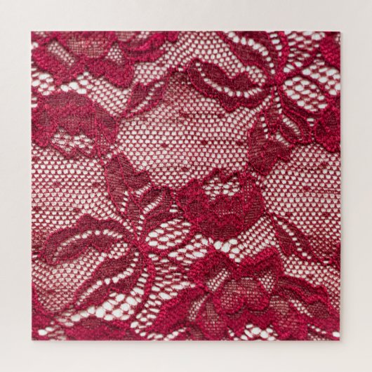 Puzzle Dentelle rouge : textile jacquard élastique. (Vertical)