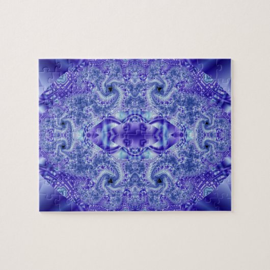 Puzzle Dentelles | Art fractal violet blanc (Horizontal)