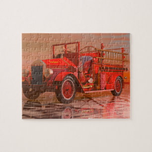 Puzzle denteux antique de pompe à incendie