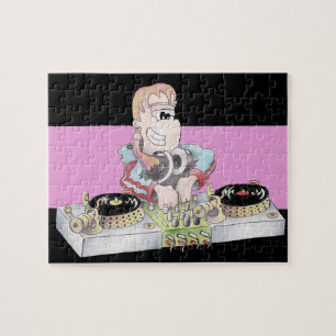 Puzzle denteux de bande dessinée du DJ de FILLE
