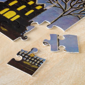 Puzzle denteux de Halloween, croissant de lune (Côté)