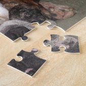 Puzzle denteux de renne de chiot de bouledogue (Côté)