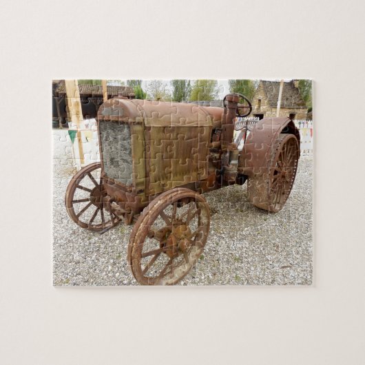 Puzzle denteux de tracteur vintage rouillé (Horizontal)