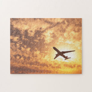 Puzzle Départ sur un avion à réaction Sky Sunset