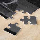 Puzzle Déplaisant Bighorn Sheep Mounted Skeleton B&W Phot (Côté)