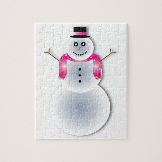 Puzzle déplaisant bonhomme de neige de noël (Vertical)