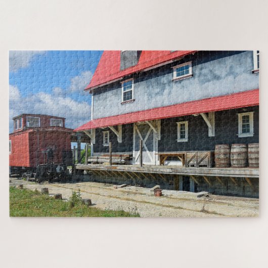 Puzzle Dépôt De Train Avec Vieux Barils (Horizontal)
