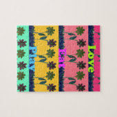 Puzzle Dernier bouquet floral manger amour jouer design (Horizontal)