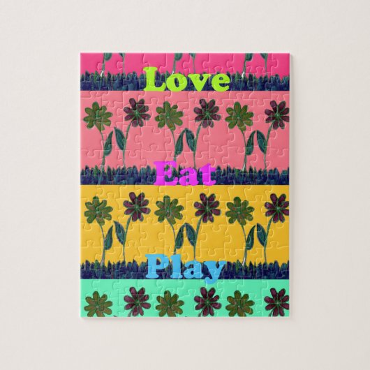 Puzzle Dernier bouquet floral manger amour jouer design (Vertical)