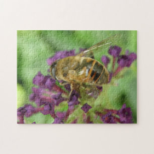 Puzzle des abeilles domestiques et des fleurs pour