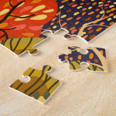 Puzzle Des arbres d'automne stylisés, des motifs de forêt (Côté)