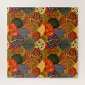 Puzzle Des arbres d'automne stylisés, des motifs de forêt (Horizontal)