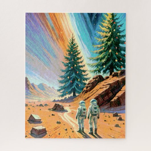 Puzzle Des astronautes explorent le paysage Alien (Vertical)