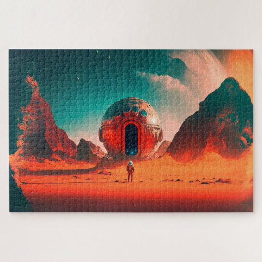 Puzzle Des astronautes humains explorent une planète Alie (Horizontal)