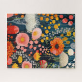 Puzzle Des Blooms Vibrants Peinture Fleur sauvage Whimsic (Horizontal)
