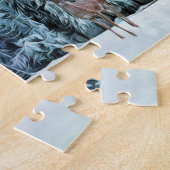 Puzzle des cerfs et des arbres d'hiver de neige (Côté)