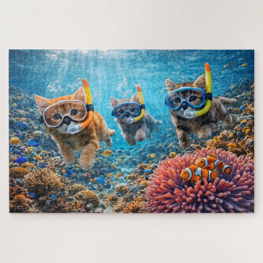 Puzzle Des chatons fantaisistes, la plongée en apnée, un (Horizontal)