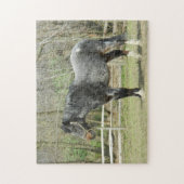 Puzzle des chevaux de ferme gris (Vertical)