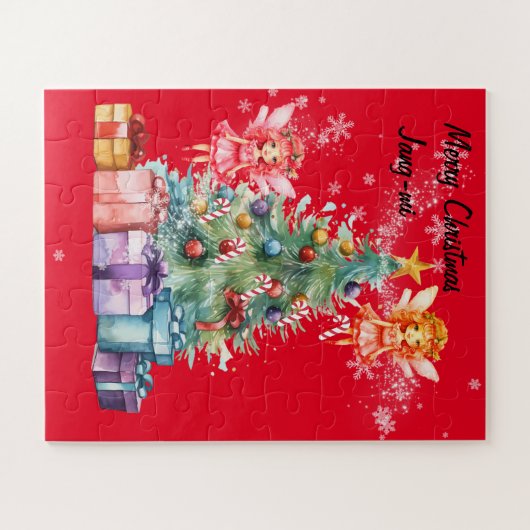 Puzzle Des fées décorant le sapin de Noël (Horizontal)