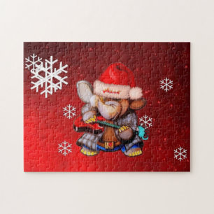 Puzzle des Fêtes d'hiver (rouge)