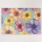Puzzle des fleurs d'aquarelle (Horizontal)