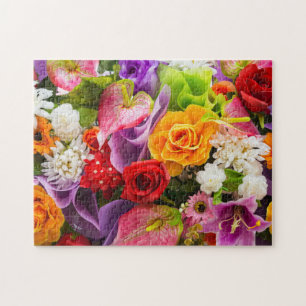 Puzzle Des fleurs joyeuses et brillantes défiant un cade
