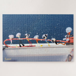 Puzzle Des fubby qui tirent une ligne d'un bateau de voil