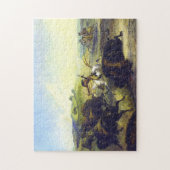 Puzzle Des Indiens chassent le bison Karl Bodmer 1839 (Vertical)