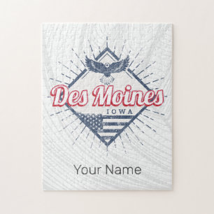 Puzzle Des Moines City Iowa États-Unis Vintage USA