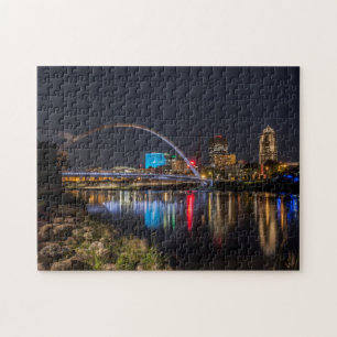 Puzzle Des Moines skyline la nuit