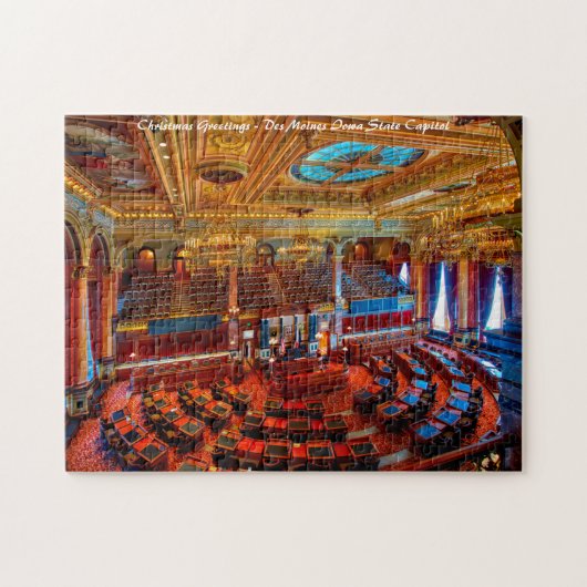 Puzzle Des Moines State Capitol. Vœux de Noël (Horizontal)