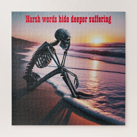 Puzzle Des Mots Durs Cachent Des Souffrances Plus Profond (Vertical)