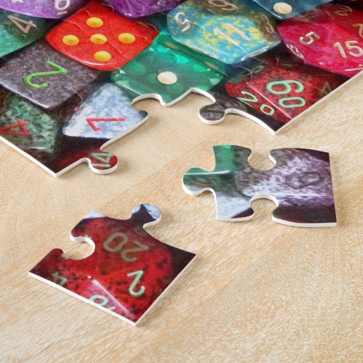 Puzzle dés multicolores (Côté)