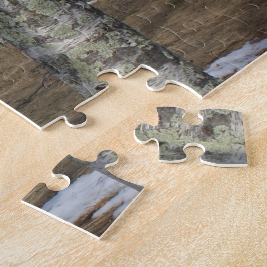 Puzzle des oiseaux blancs d'hiver (Côté)