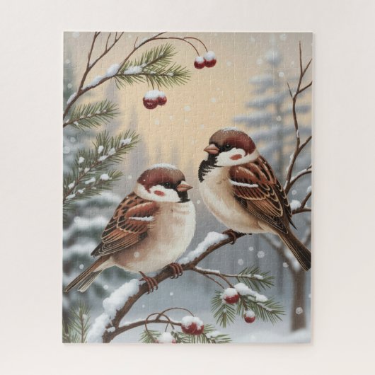 Puzzle des oiseaux d'hiver (Vertical)