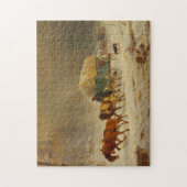 Puzzle Des pionniers bravent une tempête de neige rentran (Vertical)