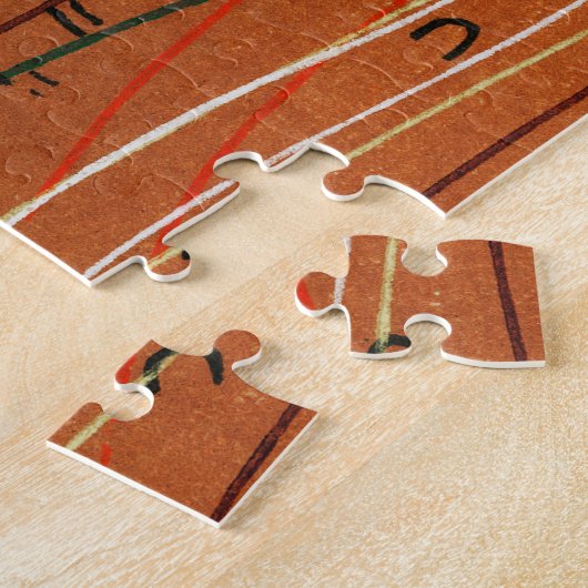 Puzzle Des rayures rouges ondulées : Art Abstrait japonai (Côté)